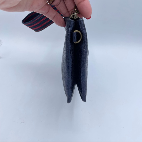 Anthropologie Metallic Leather Clutch Wristlet OS Blue - Picture 14 of 16